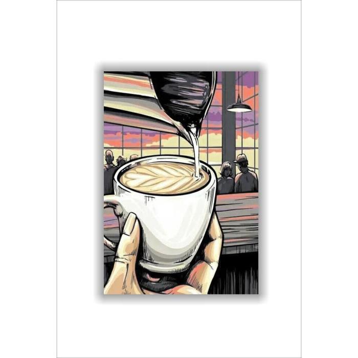 HIASAN DINDING 20X30CM POSTER KAYU COFFEE SHOP KOPI MURAH