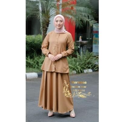 Teratas gamis pdh khaki toyobo jumbo-seragam pns khaki-seragam pdh coklat