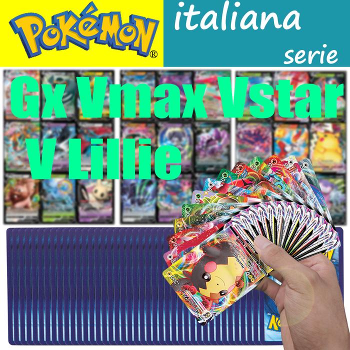 100PCS Italian Letters pokemon card Vmax Pokemon carte GX Vstar