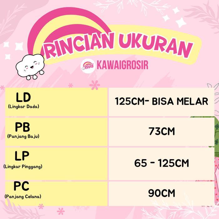Kawai Baju Tidur Piyama Setelan Pp Jumbo Ld 125 Oversized Import