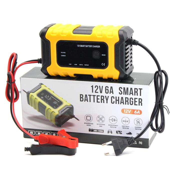 FOXSUR 6A 12V Fully Automatic Battery Charger Intelligent Fast