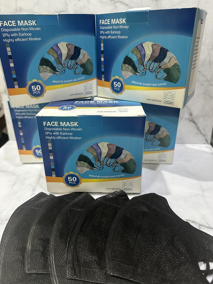 (BISA COD) PAKET masker DUCKBILL hitam 6 noBOX