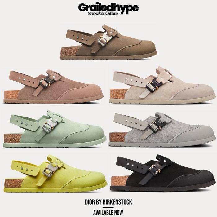 Dior by Birkenstock Mule Tokio - Black / Greige / Brown / Khaki / Pastel Green Nubuck / Grey / Paste