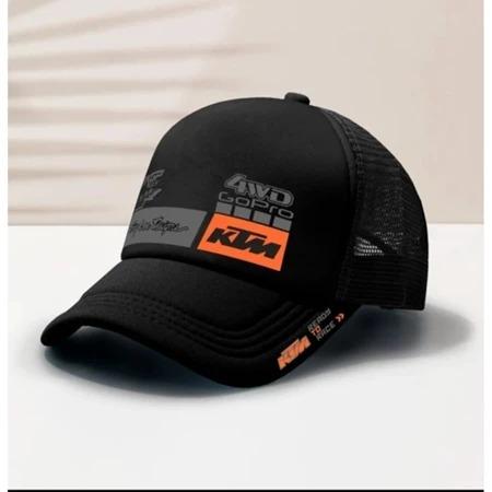 TOPI JARING SPORT PRIA DAN WANITA DEWASA DAN ANAK Hitam dengan Logo KTM dan GoPro untuk Gaya Santai