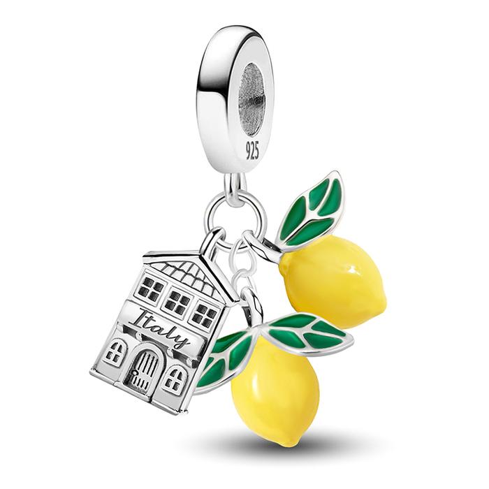 925 Silver Color Summer Camera Beer Lemon Town Casual Series Bead Fit Diy Bracelet Making Gift Of Hi