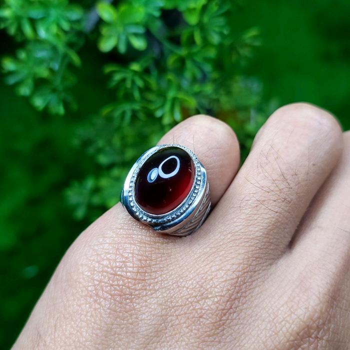 batu cincin red garnet blk mamba