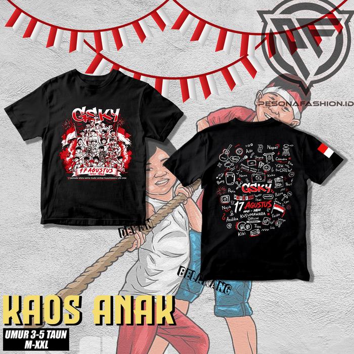 Terbaru Kaos ANAK GSKY GWSM Kusumawara Y2K Crew Srotop TV T-Shirt Merchandise Original Garuda Wisnu