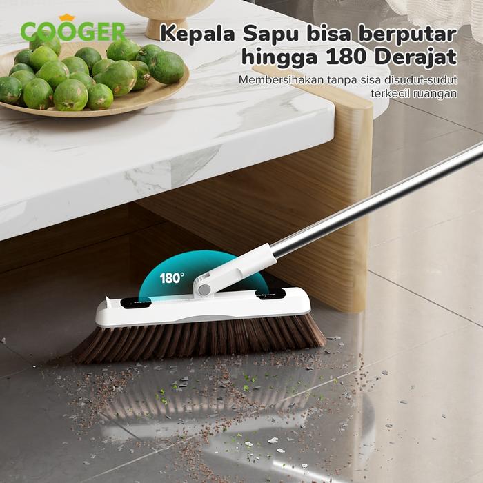Cooger Bundle Hemat Alat Pel Lantai  Set Sapu Pengki Luxury Broom+Spray Mop  Sapu Pengki Otomatis