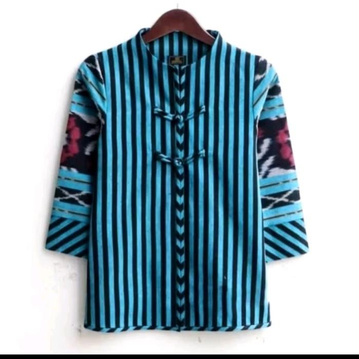blus tenun Jepara motif mawar lurik turkish