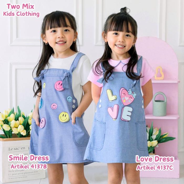 Two Mix - Dress Anak Perempuan Lucu - Baju Anak Cewek Jeans 1-8 Tahun 4137C
