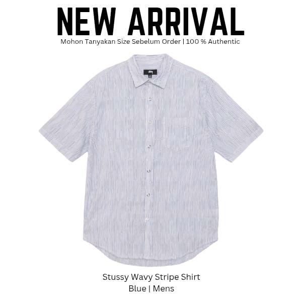 Stussy Wavy Stripe Shirt Kemeja Pria Original 100% Casual
