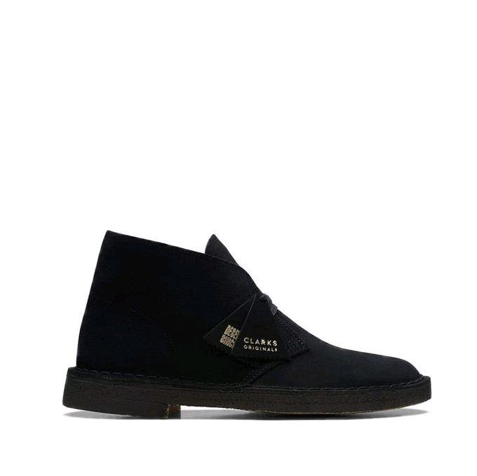 CLARKS Men's Boots Shoes Desert Suede Sepatu Boot Casual Pria Original - Black