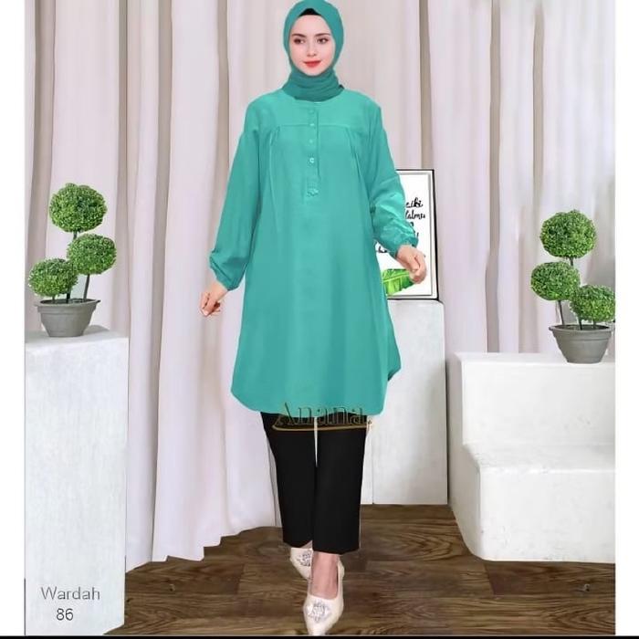 TUNIK VISCOSE POLOS JUMBO WARNA HIJAU WARDAH