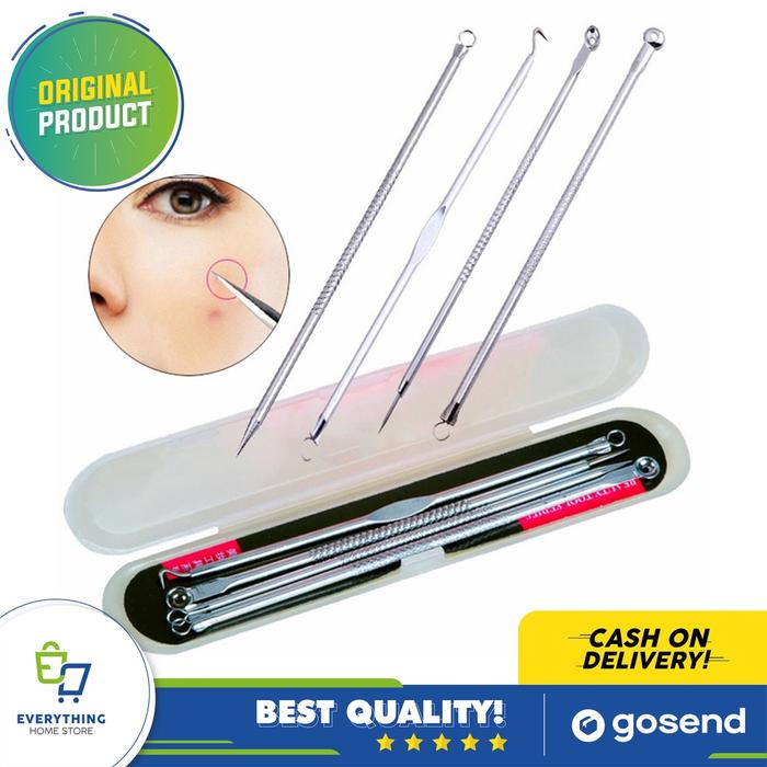Alat Facial Pencet Komedo Dan Jerawat Set 4 in 1/Facial Cleaning Tools