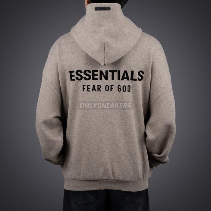 ESSENTIALS FLEECE HEATHER GREY HOODIE