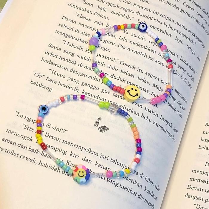 gelang manik daemee | bunga smile & smile kuning