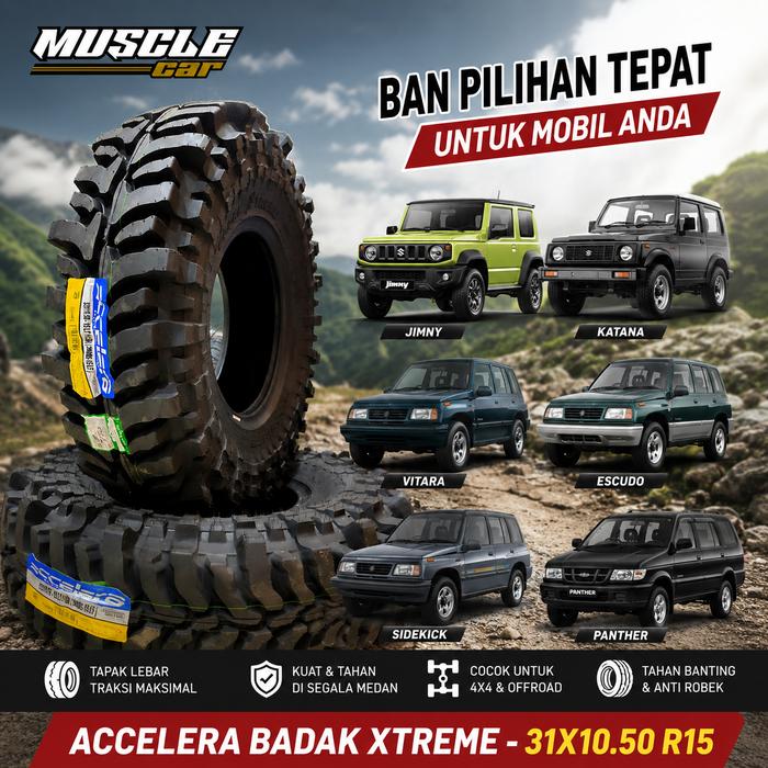 ban mobil tubbles accelera badak extreme 31x10.50 r15 offroad jimny katana vitara escudo sidekick ph