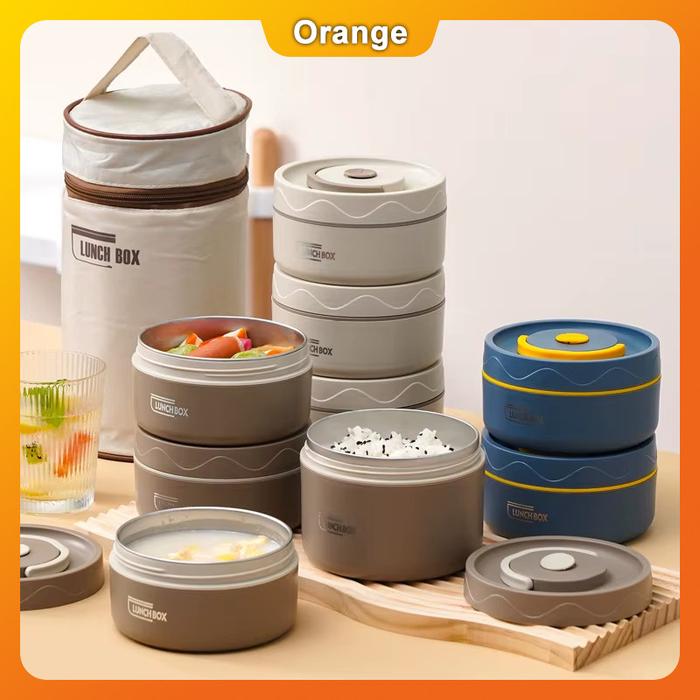 Lunch Box Stainless Tempat Bekal Tempat Makan Stainless Bekal Makan Set 304 Baja Tahan Karat