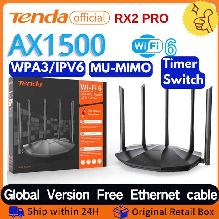 Tenda W30E AX3000 Wi-Fi6 Router - Dual Band 2.4GHz & 5GHz, MU-MIMO, OFDMA