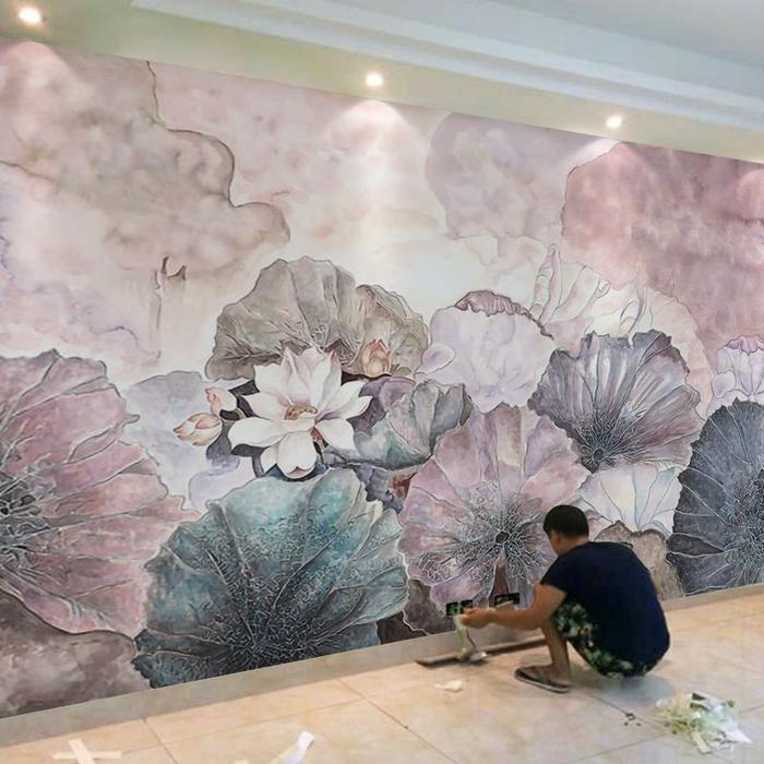 beibehang Custom wall paper 3D wallpaper Chinese lotus wall decor