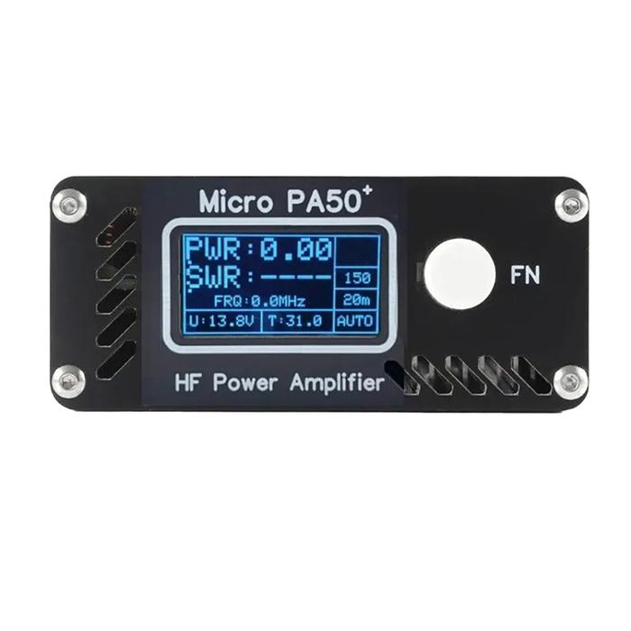 Black PA50+ (PA50 Plus) 50W 3.5Mhz-28.5Mhz 1.3Inch OLED Screen Intelligent Shortwave HF Power Amplif