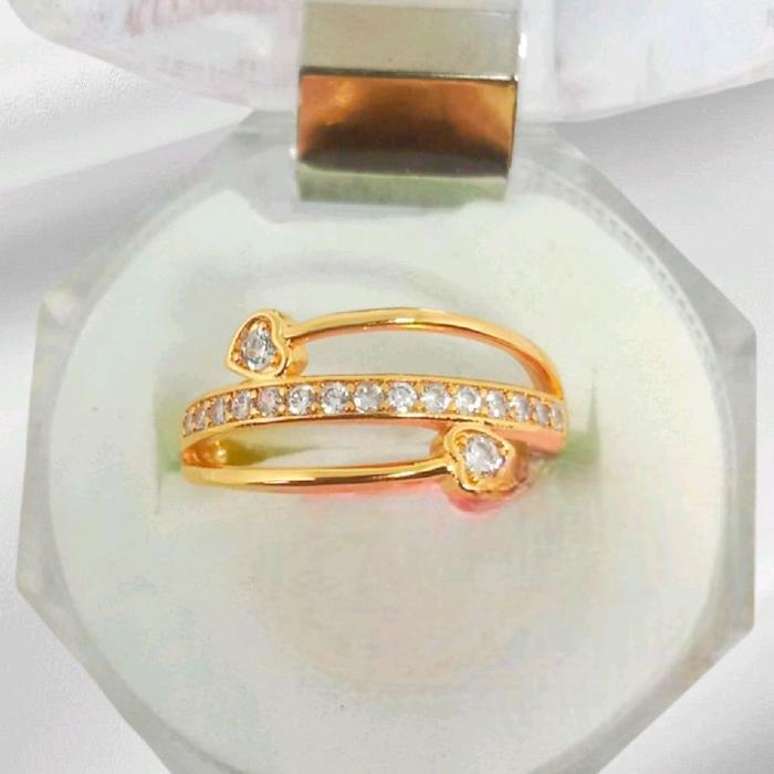 Cincin 2.0 Gram Mata Love Kekinian  Perhiasan Rings Wanita Elegan Wanita Kulit