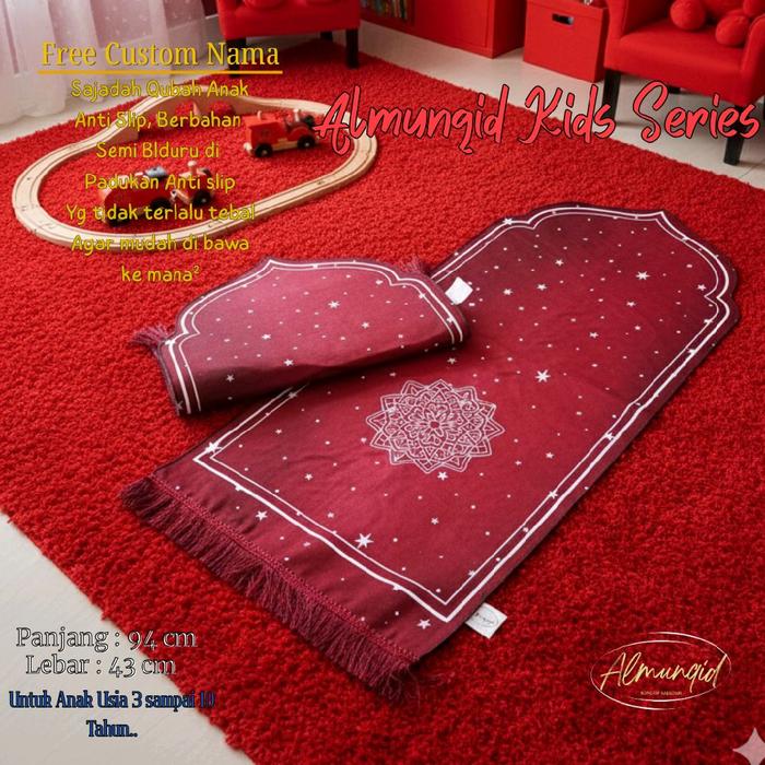 Almunqid Sajadah Kids Series 43 x 94 cm Semi Bludru Lembut Anti Slip untuk Anak 3-10 Tahun Karakter 