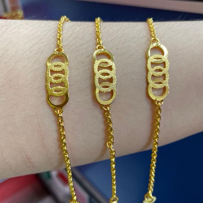 Gelang Emas Crum Kristal Asli Aceh Persis Emas Asli