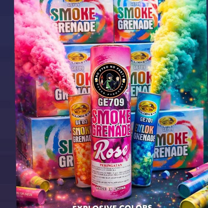1 Pcs Smoke bomb Grenade 2 sisi GE 709 - Warna Random