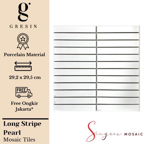 Pearl Long Stripe Singres Mosaic Tiles | Mosaic Keramik