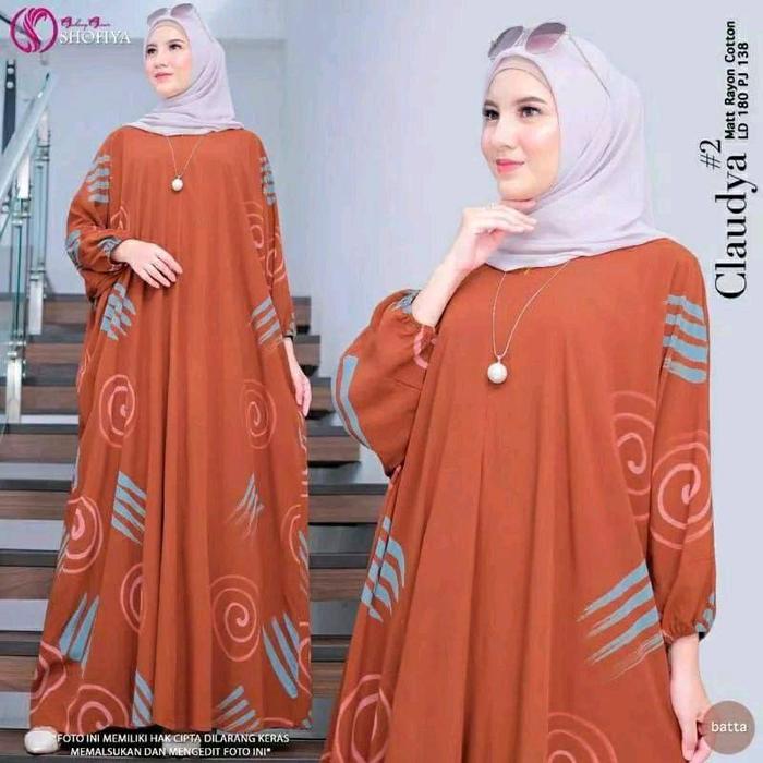 Kaftan Claudia Voll 2 Bahan Rayon Lingkar Dada 160 cm Panjang Baju 135 cm Maroon