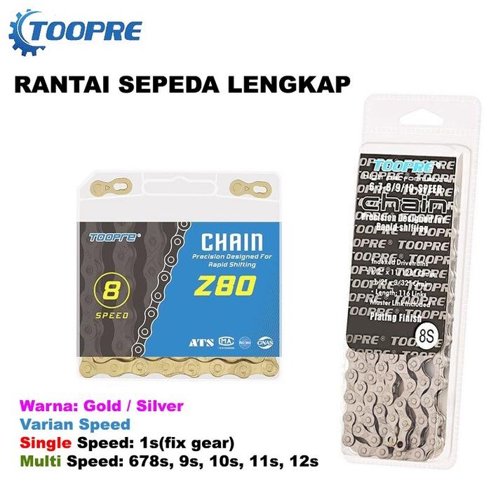 Toopre Rantai Sepeda Lipat MTB Roadbike Fixie Speed 1 sampai 12 Speed