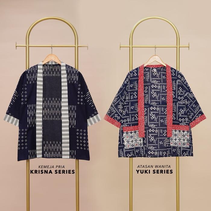 Couple Set Batik Pria Outer KRISNA dan Batik Wanita Kimono YUKI