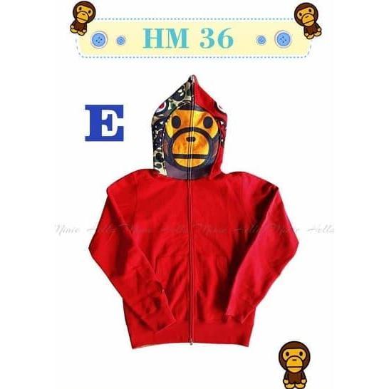 JAKET HOODIE ANAK BAPE RED_HM 36 E (MED SIZE) | JAKET ANAK LUCU