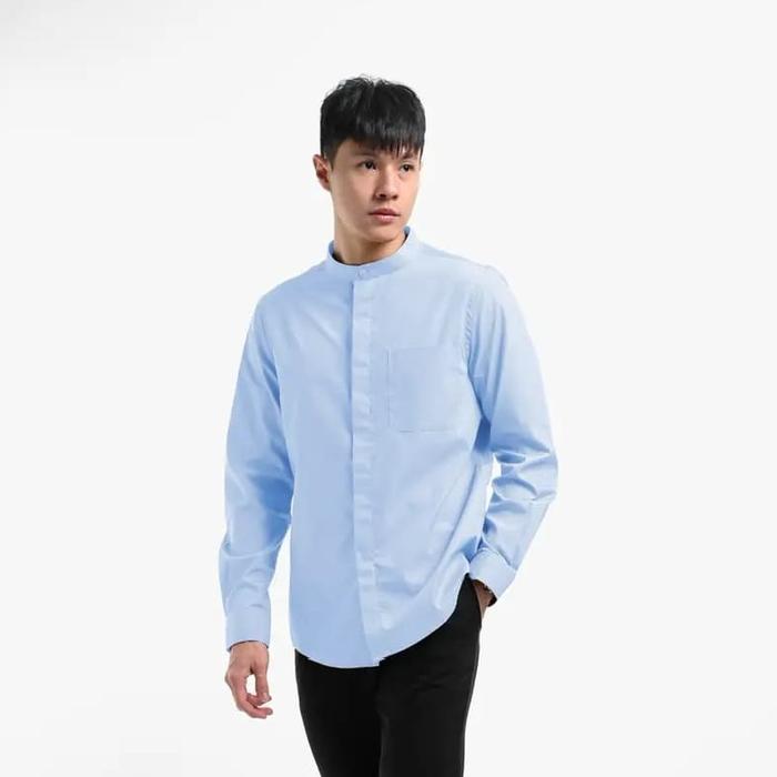 Heymlae Argo Concealed Placket Long Sleeve Kemeja Pria Lengan Panjang