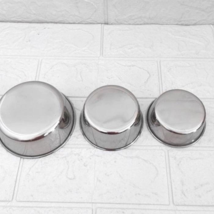 mangkok puding rosh puding dish / mangkuk puding / mangkuk dasar rata stainless steel