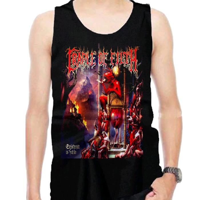 t-shirt kaos lekbong lekmong singlet musik metal cradle of filth Pria Katun Distro Hitam Dewasa Moti