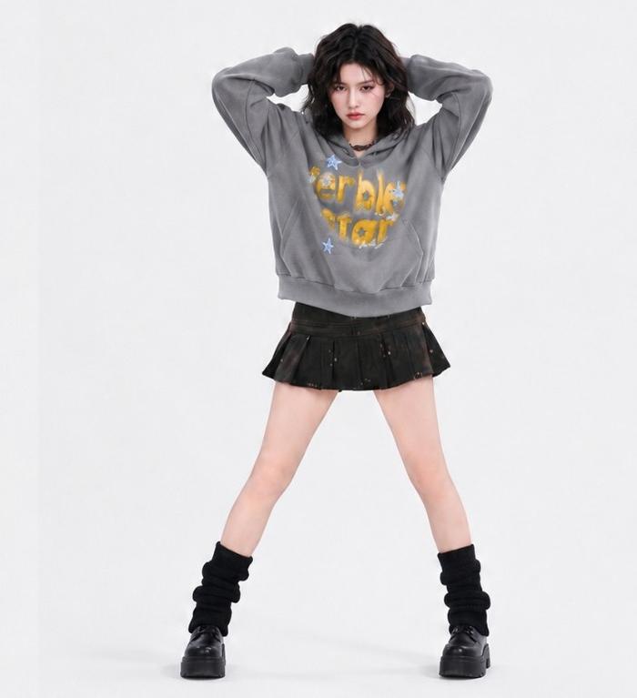 y2ng Hoodie Oversize Vintage Star  – “Keep It Real” Edition