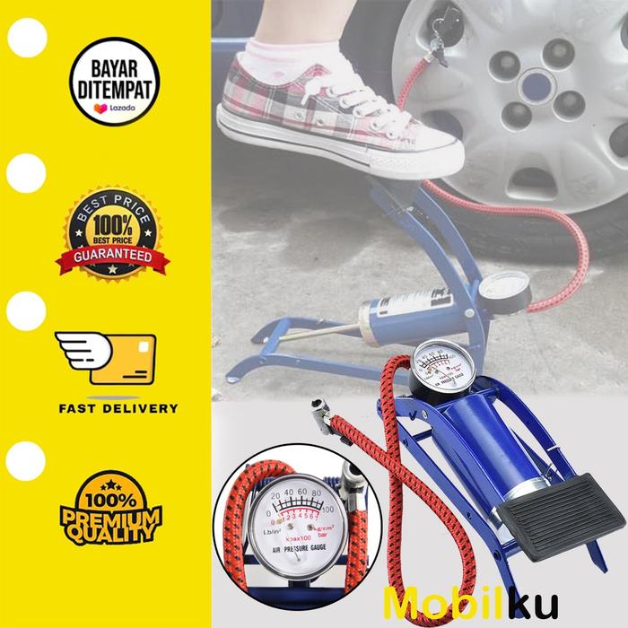 Pompa Angin Pompa injak Pompa Kaki Pompa Angin Mobil Motor Sepeda High pressure Foot Pump