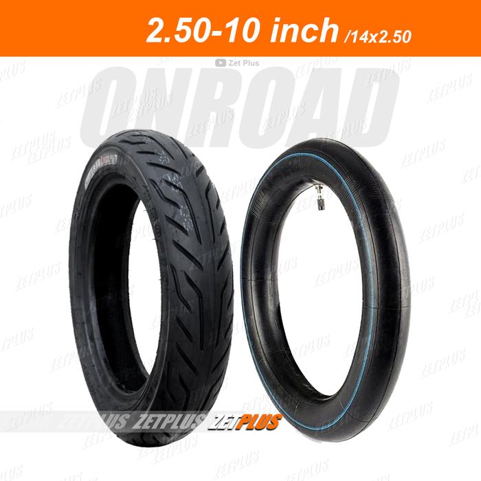 Ban Luar Aspal R10 (2.50-10) / 14x2.50 supermoto Onroad Sepeda Elektrik Mini Trail cross Ring 10
