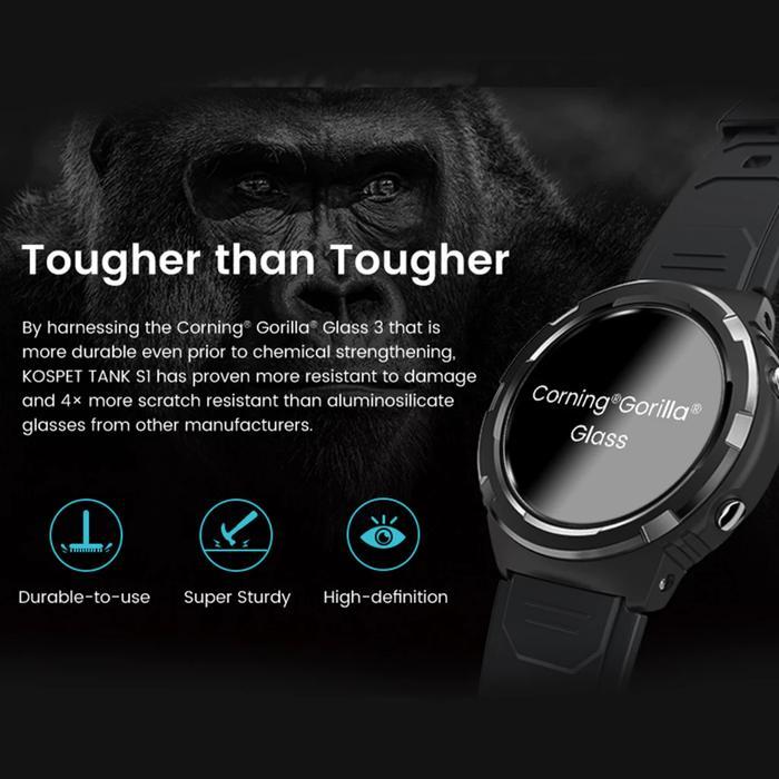 Kospet Tank S1 Bluetooth Calling Smartwatch Long Battery Life Fitness Tracker SPO2 Jam Tangan Digita