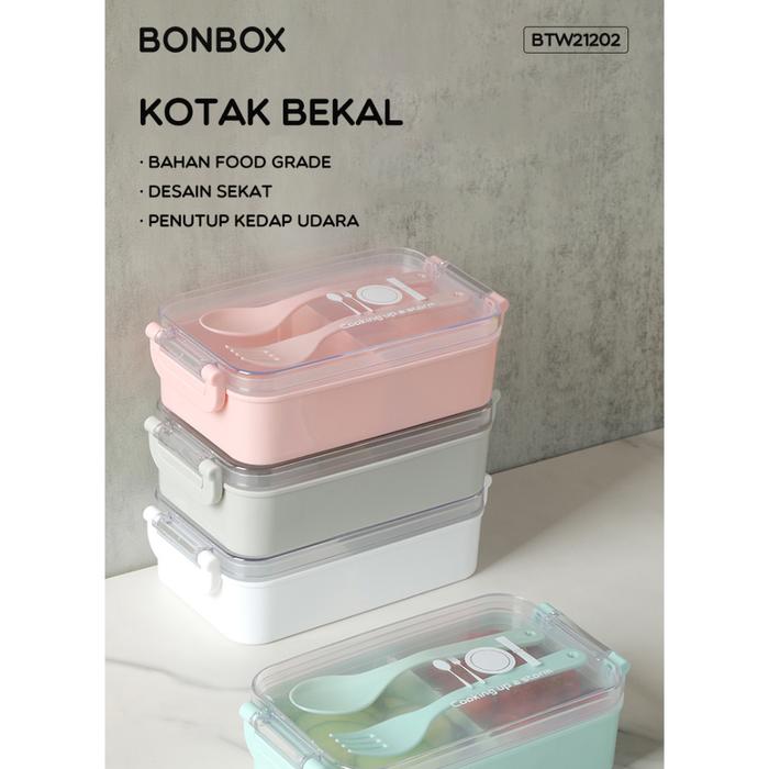 BONBOX Lunch Box Kotak Makan Mini Kecil Anti Tumpah 2 Sekat