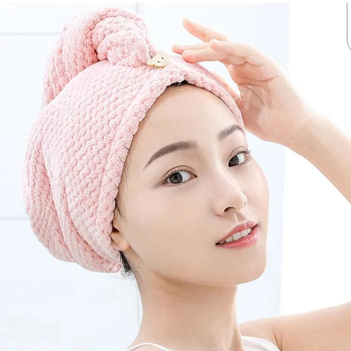 Topi Pengering Rambut Wanita Topi Handuk Rambut Cepat Kering Topi