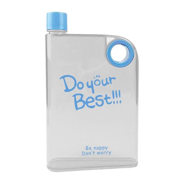 420ml Flat Water Bottle Clear Slim A5 Backpacks Water
