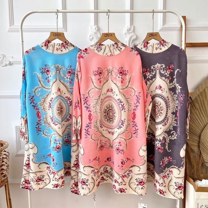 Ready- TUNIK MOTIF PLISKET TUNIK PLEATS TUNIK PLEATED BANGKOK TUNIK TURUN NAIK