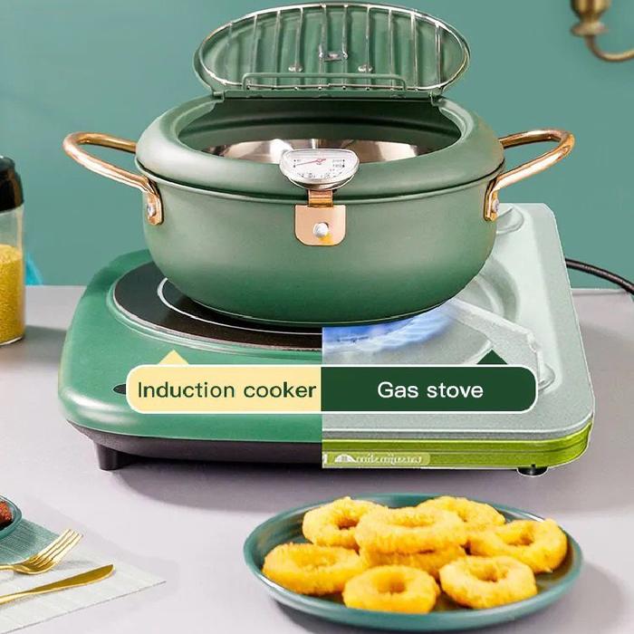 Japanese Deep Frying Pot Thermometer Tempura Fryer Pan Temperature