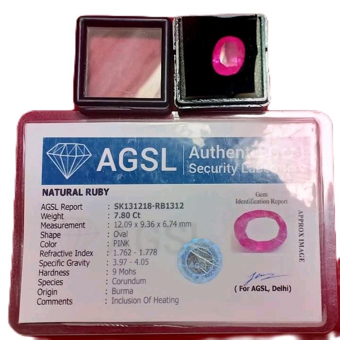 Batu Permata Ruby Birma Asli