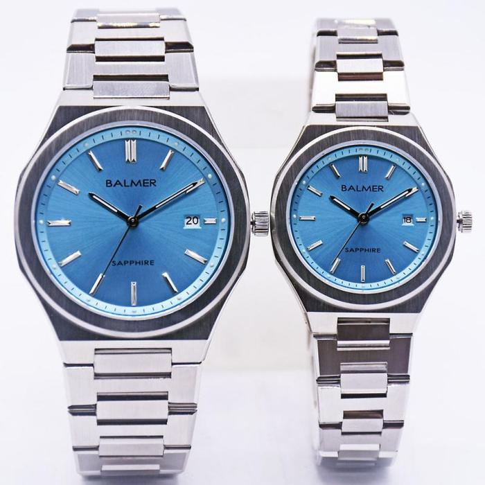 Balmer B.2710MS & B.2710LS Jam Tangan Couple Original | Blue Dial Silver Stainless Steel Strap