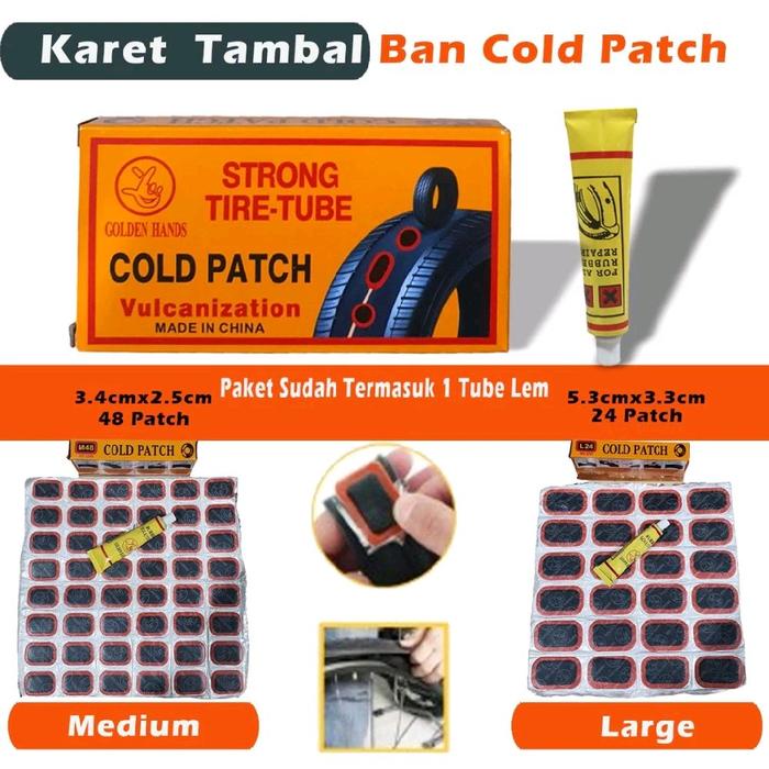 Stiker Sticker Lem Tambal Ban Karet Dalam Sepeda Motor Strong Tire Tube Cold Patch COLDPATCH Large L