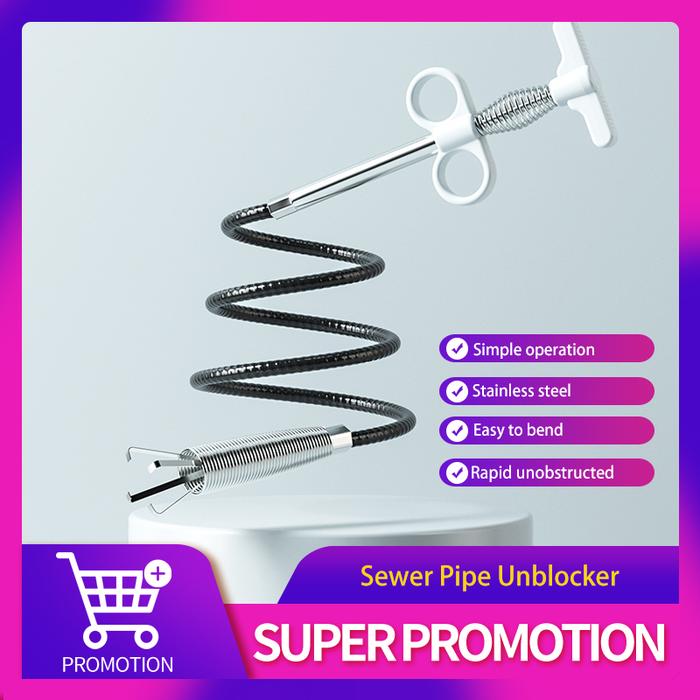 1PCS 160CM Sewer Pipe Unblocker Snake Spring Pipe Dredging Tool